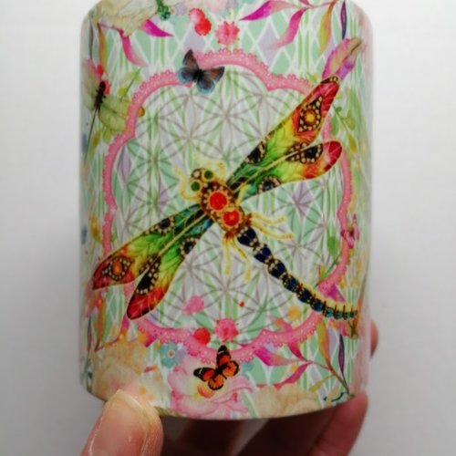 Mug tasse céramique personnalisable prénom - libellule fleur de vie 001