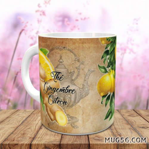 Thé gingembre citron 002 mug tasse prénom personnalisable