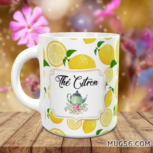 Thé citron 004 mug tasse prénom personnalisable