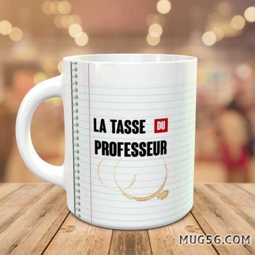 Mug tasse céramique personnalisable prénom - professeur 001 prof  la casa de papel