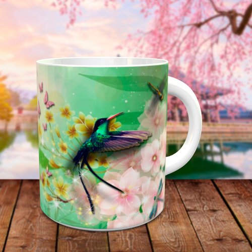 Mug tasse céramique personnalisable prénom - colibri 004