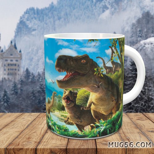 Mug tasse céramique personnalisable prénom - dinosaures 002