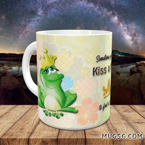 Mug tasse céramique personnalisable prénom - grenouille 002 la princesse et la grenouille