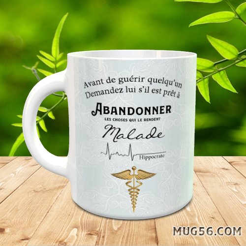 Mug tasse céramique personnalisable prénom -  hippocrate mug naturopathe médecin docteur