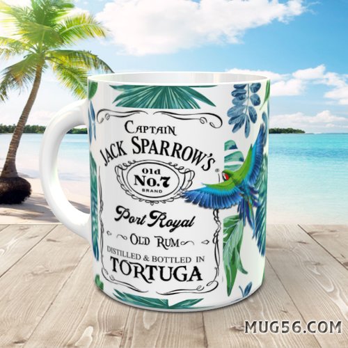 Mug tasse céramique personnalisable prénom -  pirates des caraibes - jack sparrow's old rum