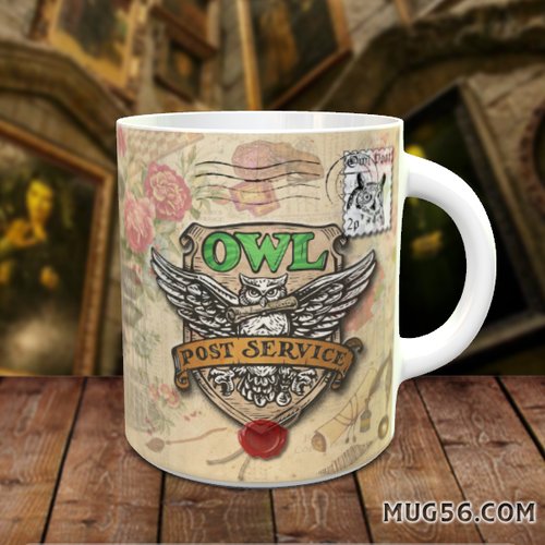 Mug tasse céramique personnalisable prénom -  chouette harfang des neiges owl post service