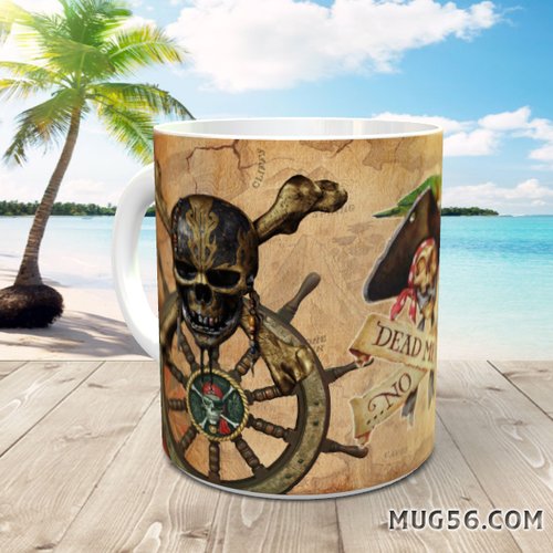 Mug tasse céramique personnalisable prénom -  pirates des caraibes "dead me tell no tales"