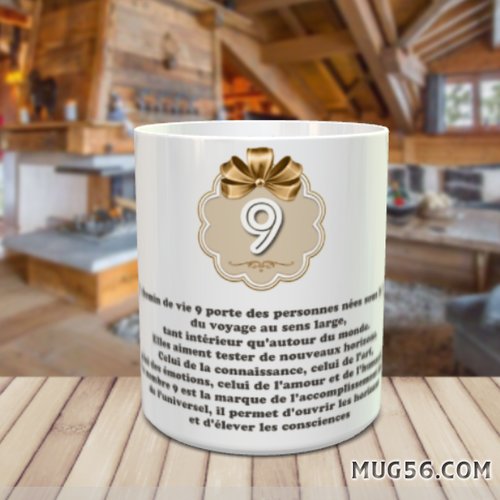 Mug tasse céramique - numérologie - chemin de vie 9