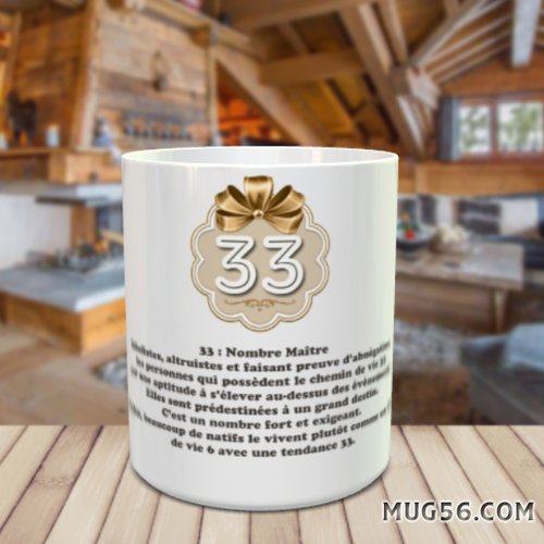 Mug tasse céramique - numérologie - chemin de vie 33