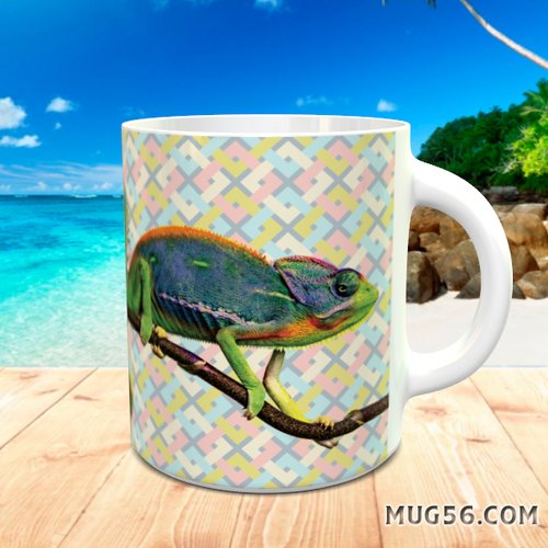 Design pour sublimation de mugs jpeg (fichier numérique) - caméléon 001
