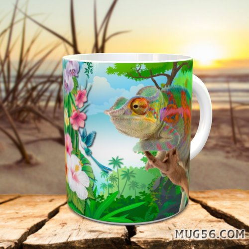 Design pour sublimation de mugs jpeg (fichier numérique) - caméléon 002