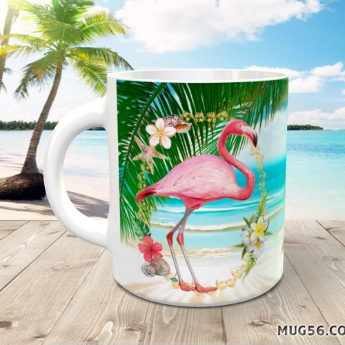 Design pour sublimation de mugs jpeg (fichier numérique) - flamant rose 001