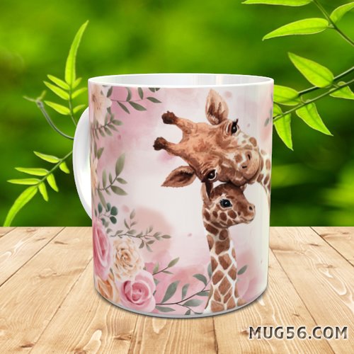 Design pour sublimation de mugs jpeg (fichier numérique) - girafe 002
