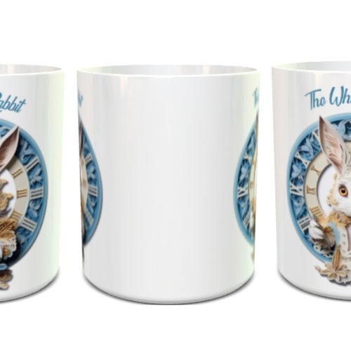 Design pour sublimation de mugs jpeg (fichier numérique) - alice aux pays des merveilles 006 le lapin blanc
