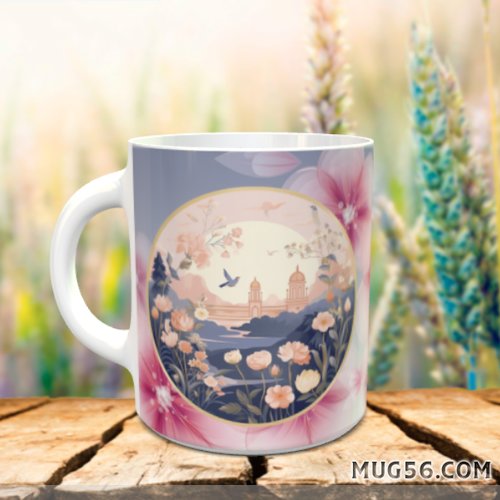 Design pour sublimation de mugs jpeg (fichier numérique) - art déco 001 floral