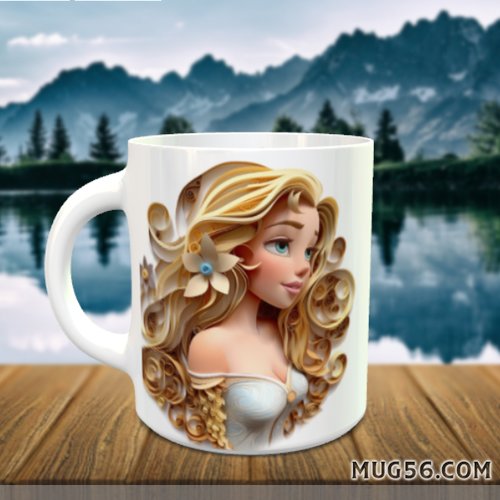 Design pour sublimation de mugs jpeg (fichier numérique) - raiponce 001