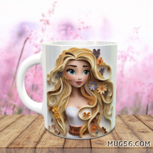 Design pour sublimation de mugs jpeg (fichier numérique) - raiponce 003