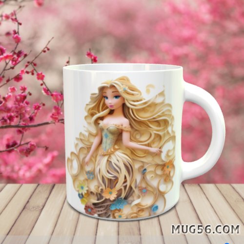 Design pour sublimation de mugs jpeg (fichier numérique) - raiponce 004
