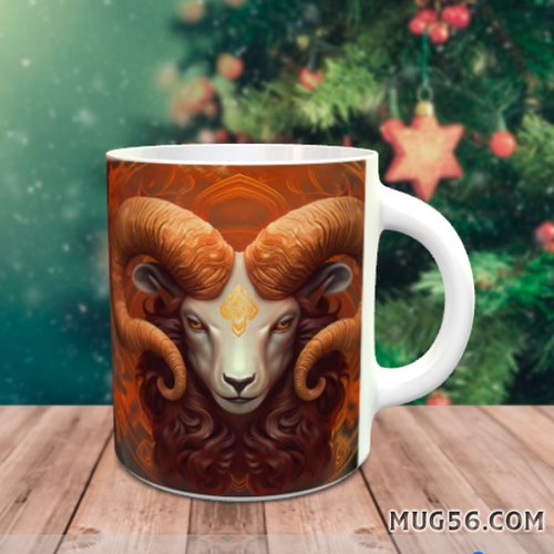 Design pour sublimation de mugs jpeg (fichier numérique) - bélier 002 signe zodiaque