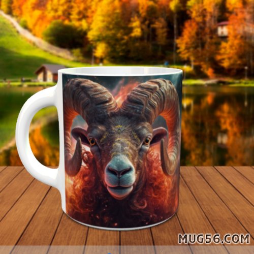 Design pour sublimation de mugs jpeg (fichier numérique) - bélier 003 signe zodiaque
