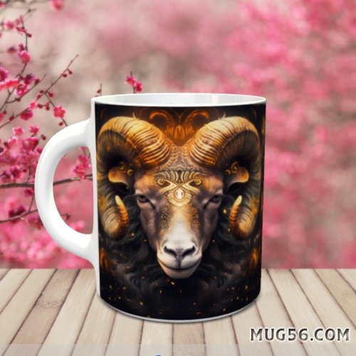 Design pour sublimation de mugs jpeg (fichier numérique) - bélier 010 signe zodiaque