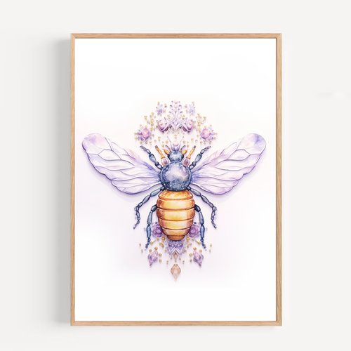 Affiche imprimable 300 dpi format a4 - abeille 002 chambre enfant bébé