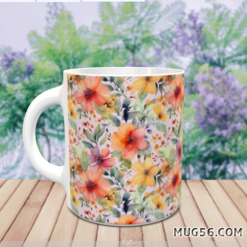 Design pour sublimation de mugs jpeg (fichier numérique) - floral 001