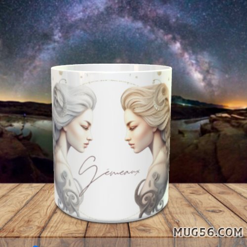 Mug tasse céramique  -  gémeaux signe du zodiaque 003