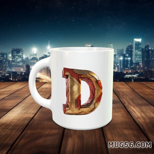 Design pour sublimation de mugs jpeg (fichier numérique) - lettre - d- style iron man 001