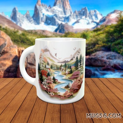 Design pour sublimation de mugs jpeg (fichier numérique) - nature 002 montagne