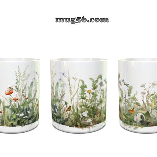 Design pour sublimation de mugs jpeg (fichier numérique) - nature 004 herbes folles champs