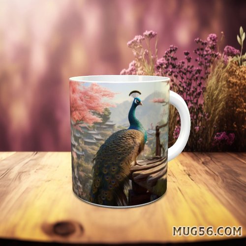 Design pour sublimation de mugs jpeg (fichier numérique) - paon 007