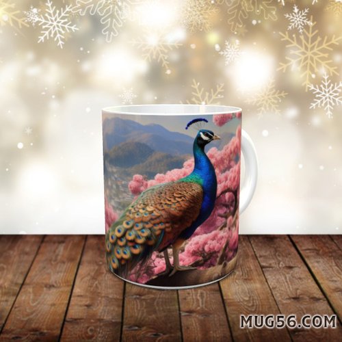 Design pour sublimation de mugs jpeg (fichier numérique) - paon 009