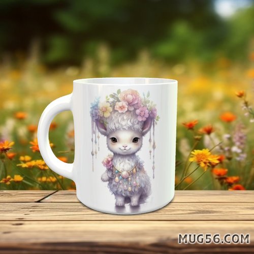 Design pour sublimation de mugs jpeg (fichier numérique) - lama 001