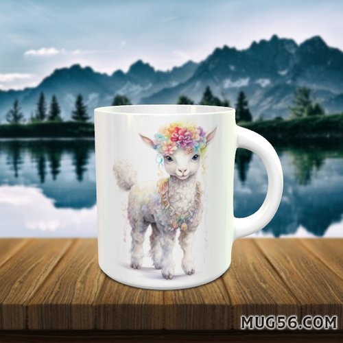Design pour sublimation de mugs jpeg (fichier numérique) - lama 006