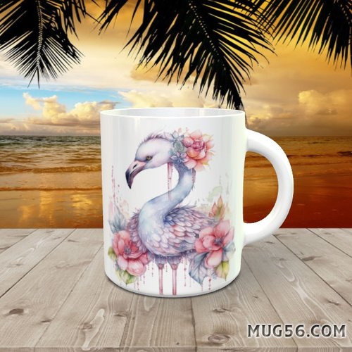 Design pour sublimation de mugs jpeg (fichier numérique) - flamant rose 001