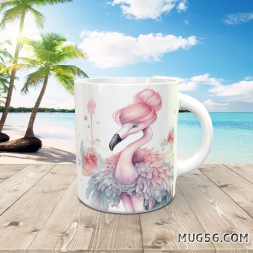 Design pour sublimation de mugs jpeg (fichier numérique) - flamant rose 002