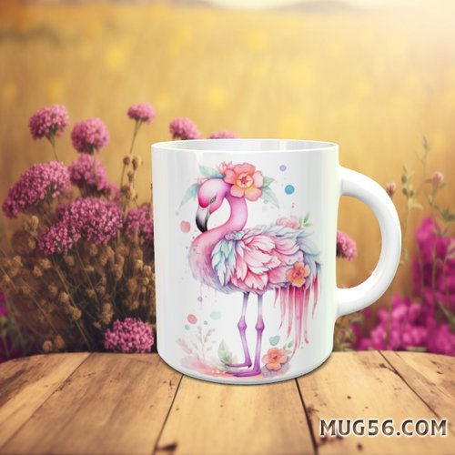 Design pour sublimation de mugs jpeg (fichier numérique) - flamant rose 003