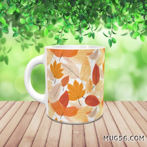 Mug tasse céramique - feuilles automne 006