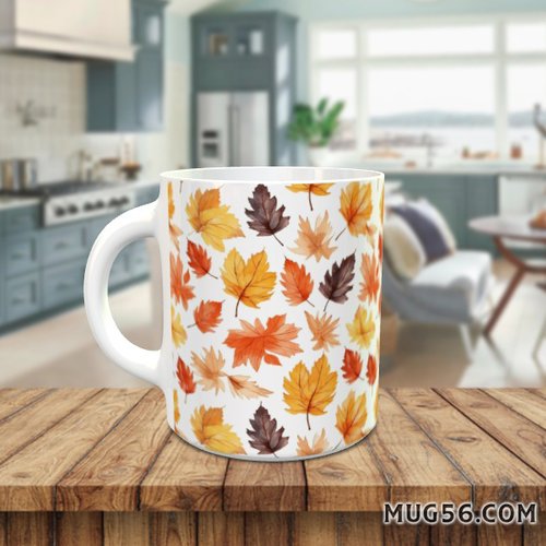 Mug tasse céramique - feuilles automne 008