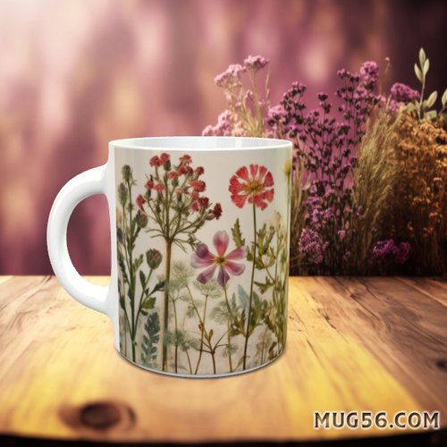 Design pour sublimation de mugs jpeg (fichier numérique) - floral 005 fleurs séchées