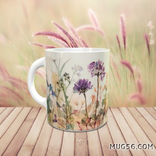 Design pour sublimation de mugs jpeg (fichier numérique) - floral 006 fleurs séchées
