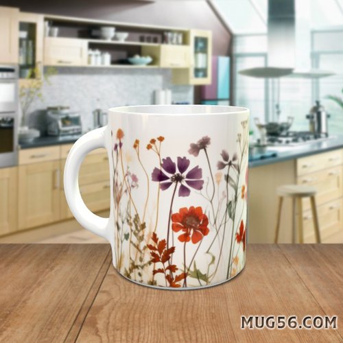 Design pour sublimation de mugs jpeg (fichier numérique) - floral 007 fleurs séchées