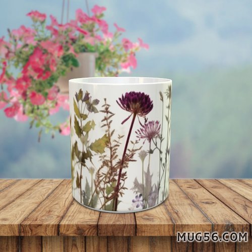 Design pour sublimation de mugs jpeg (fichier numérique) - floral 008 fleurs séchées