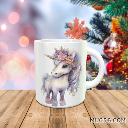 Design pour sublimation de mugs jpeg (fichier numérique) - licorne poney 002