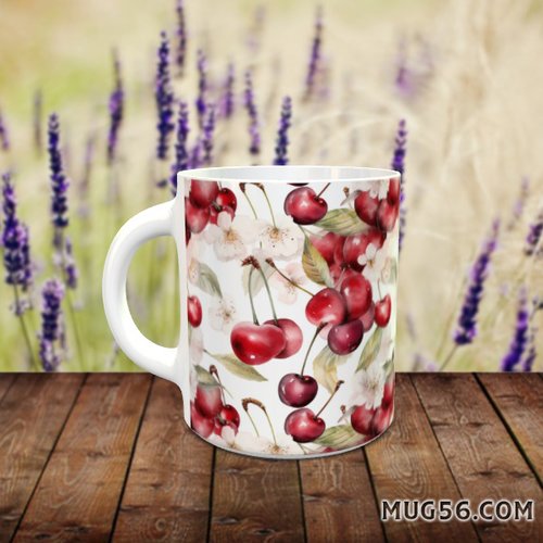 Mug tasse céramique - cerises cerisier 005