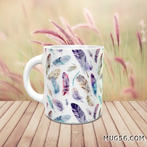 Mug tasse céramique - plumes 002