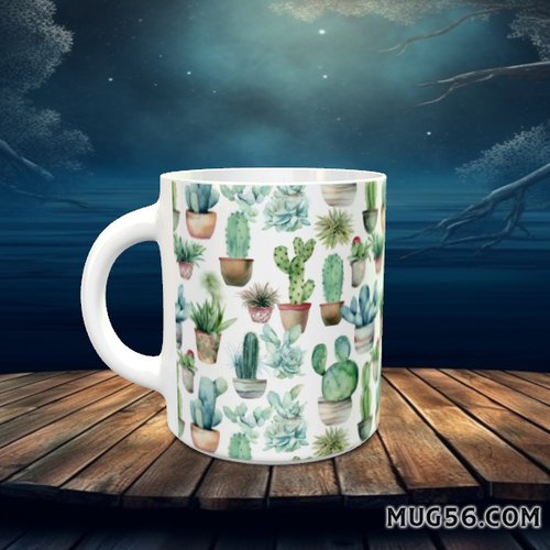 Design pour sublimation de mugs jpeg (fichier numérique) - cactus 002