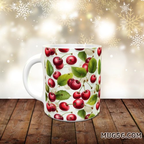Design pour sublimation de mugs jpeg (fichier numérique) - cerises cerisier 001