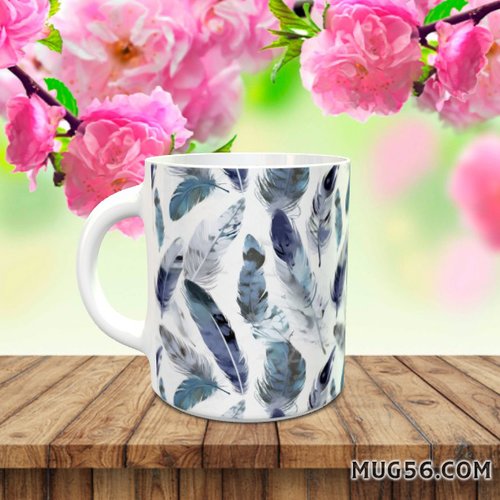 Design pour sublimation de mugs jpeg (fichier numérique) - plumes 001